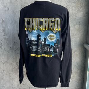 Harley Davidson of Chicago Black 2016 Long Sleeve Tee-Size L